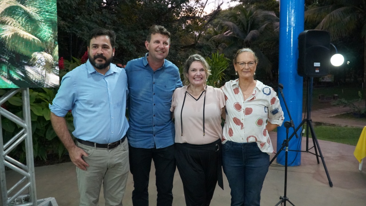 Fernando Sampaio (Executive Director, PCI Institute); Ari Lafin (Mayor of Sorriso); Daniela Mariuzzo (Executive Director, IDH Brazil); Dudy Paiva (President, CAT) at the launch of a new responsible soy project in Sorriso (Brazil)