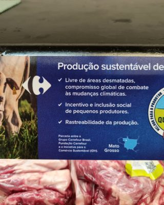 Deforestation free beef in Carrefour store in Sao Paulo