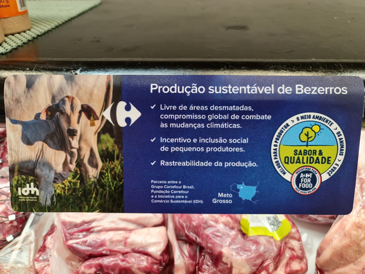 Deforestation free beef in Carrefour store in Sao Paulo
